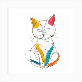 Whiskers of Wonder: The Colorful Calm of Cats Model III Art Print