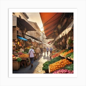 Fruit Market In Jerusalem Art Print Art Print