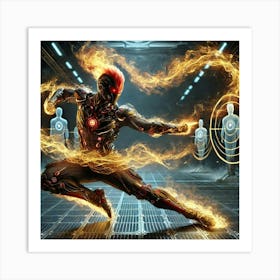 A Highly Detailed Science Fiction Illustration Of Flame Dancer Art Print