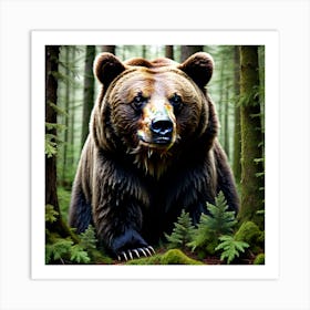 Brown Bear In The Forest 16 Art Print