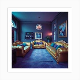 Gold Living Room Art Print