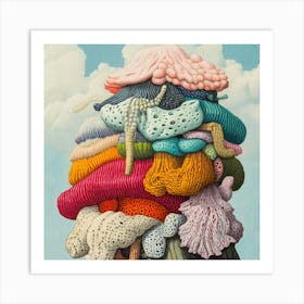 Stack Of Mushrooms Art Print