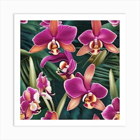 Tropical orchids Art Print