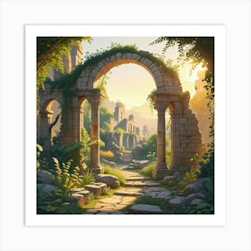 Into The Garden Ai Art Wall Art Design Illustration (8) Art Print