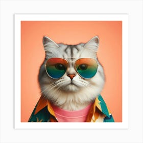 Cat In Sunglasses Art Print