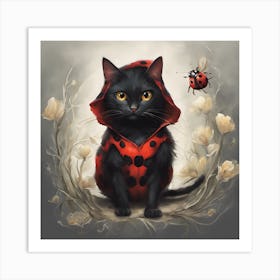 Ladybug Cat Art Print