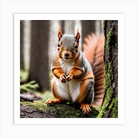 Squirrel In The Forest 111 Art Print