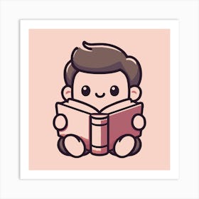 Books Design Collection Cartoon Reading Book Book Collection (1) Art Print