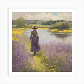 Woman In A Field Art Print