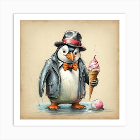 Penguin Ice Cream 2 Art Print