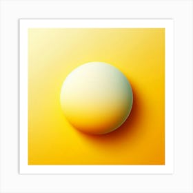 Abstract Sphere On Yellow Background Art Print