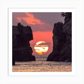 Sunset At The Beach Art Print