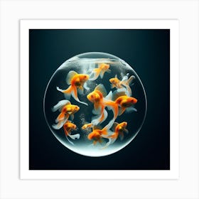 Goldfish In A Glass Bowl Art Print