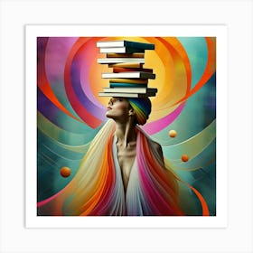 Abstract Colors and Knowledge in Artistic Balance Art Print