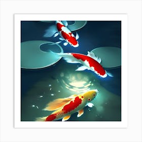 Lucky charms Koi Fish Art Print