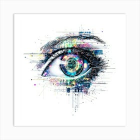 Eye Of The Future.Generated AI. Wall Art Print Art Print