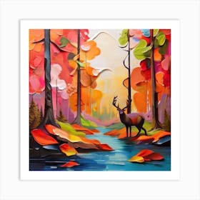 Deer In The Forest 2 Art Print