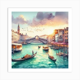 Venice Gondolas Art Print