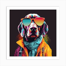 Dog In Sunglasses Art Print