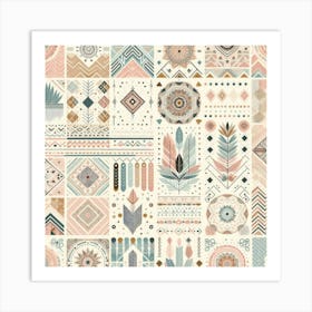 Boho Aztec Pattern Art Print