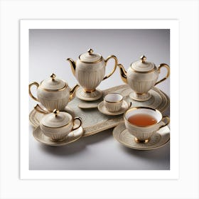 Gold Tea Set Art Print