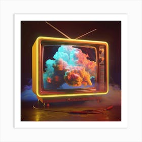 Tv With Clouds 2 Art Print