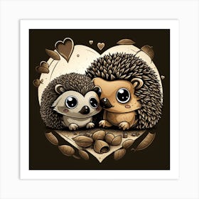 Cute Hedgehogs Art Print