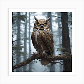 Owl In The Forest 149 Art Print