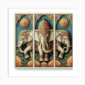 Three Elephants Art Print