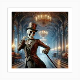 Skeleton In Top Hat 9 Art Print