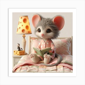 The mouse is reading a book 3 Art Print