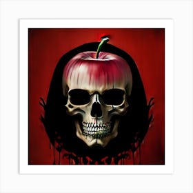 Skull With Apple Art Print