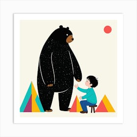 Bear With A Child 5 Art Print