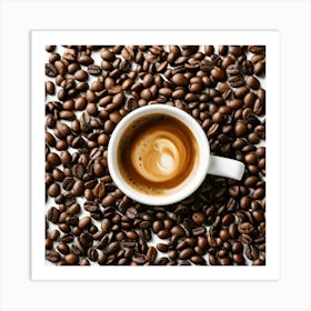 Coffee Beans On White Background 2 Art Print