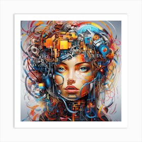 Futuristic Woman Art Print