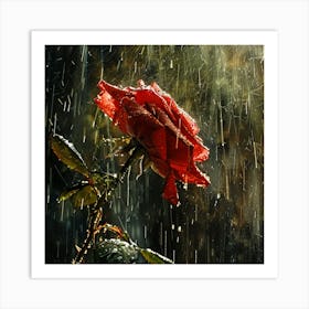 Rain Rose 1 Art Print