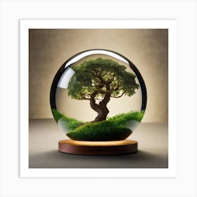 Bonsai Tree In A Glass Ball 3 Art Print