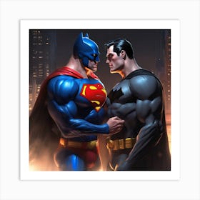 Batman And Superman Art Print