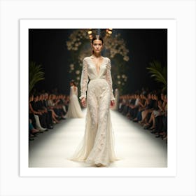 Bridal Gown On The Runway Art Print