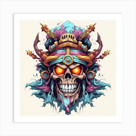 Skull Tattoo Design 1 Art Print