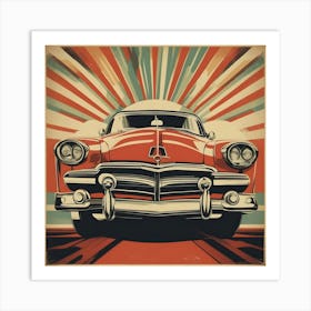 Retro Vintage Car 4 Art Print