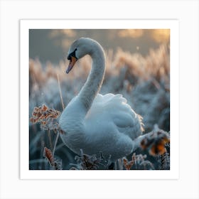 Angel White Swan Art Print