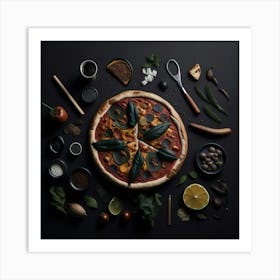 Pizza Props Knolling Layout (126) Art Print