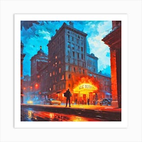 City At Night 1 Art Print