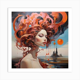 Woman With Red Hair 1 Art Print