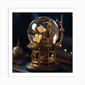 Steampunk Snow Globe 5 Art Print