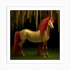 Golden Horse 1 Art Print