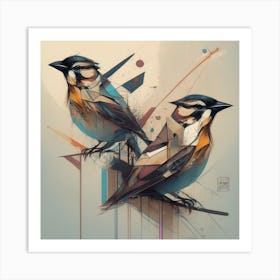 Sparrow On A Branch Art Print