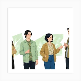 Group Of Diverse Young Adults In Casual Outfits 8 Art Print