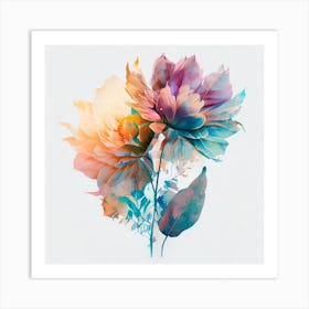 Watercolor Flower Abstract 1 Art Print